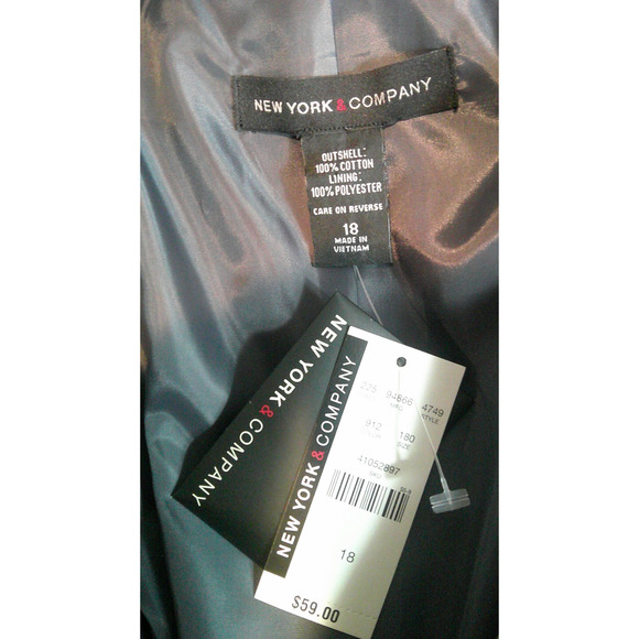 New York & Company Gray Velvet Blazer Jacket Women's 18 NEW - Picture 5 of 6